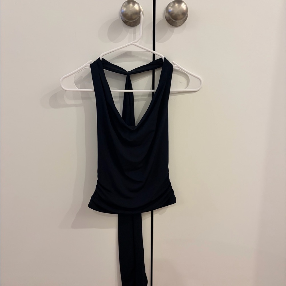 Abercrombie black cowl neck halter top